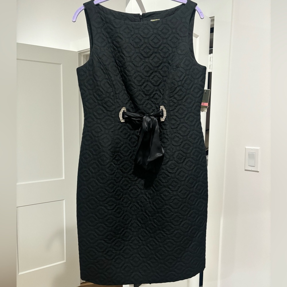 Taylor Black Mini Dress with bow detail